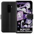 Miniatyrbillede 1 af 3: Kompatibel Tegnebogsetui til Samsung Galaxy S9+ Kpop Dæmonjægere Huntrix Trio Lilla Stjerner Retro Kosmisk Idolglød