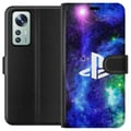 Pikkukuva 1 / 3: Yhteensopiva Lompakkokotelo Xiaomi 12 PlayStation-logo galaksitaustaa vasten kosminen pelidesign pelaajille ja konsolifaneille