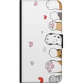 Miniatyrbilde 2 av 2: Kompatibelt Lommeboketui til Samsung Galaxy A20s Søte kattepoter med hjerter på hvit bakgrunn, minimalistisk kawaii-motiv for dyreelskere, mykt desig