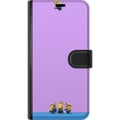 Miniatyrbillede 3 af 3: Kompatibel Tegnebogsetui til Google Pixel 6a Minions-illustration med lilla og blå baggrund, humoristisk filmtema for fans af sjove karakterer