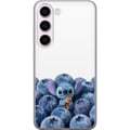Pikkukuva 1 / 3: Yhteensopiva Puhelinkuori Samsung Galaxy S23 Söpö sininen hahmo mustikoiden keskellä nallen kanssa pehmeässä ja leikkisässä kuvituksessa lastenhuonee