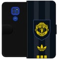 Miniatyrbilde 1 av 3: Kompatibelt Lommeboketui til Motorola Moto G9 Play Manchester United plakat Adidas våpenskjold fotballklubb Premier League logo gul svart retro desig