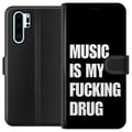 Miniatyrbilde 1 av 3: Kompatibelt Lommeboketui til Huawei P30 Pro Tydelig svart bakgrunn med sterk hvit tekst som uttrykker lidenskap for musikk i en kraftfull, rett frem