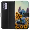Miniatyrbilde 1 av 3: Kompatibelt Lommeboketui til Samsung Galaxy A52s 5G Disney Stitch solsikkeplakat Lilo og Stitch blå aliensolsikker søt kawaii-figur feltdesign kunst