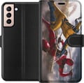 Miniatyrbild 1 av 3: Kompatibelt Plånboksfodral till Samsung Galaxy S21 Wolverine Deadpool