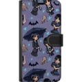 Miniatyrbillede 3 af 3: Kompatibel Tegnebogsetui til Samsung Galaxy S9+ Wednesday Addams tegneserieplakat gotisk Netflix-serie flagermus hånd Thing lilla baggrund sødt desig