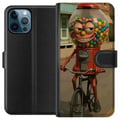 Miniatyrbillede 1 af 3: Kompatibel Tegnebogsetui til Apple iPhone 12 Pro Max Italiensk Brainrot-illustration – Sjov slikautomat cykler i retrodesign