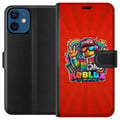 Pikkukuva 1 / 3: Yhteensopiva Lompakkokotelo Apple iPhone 12 mini Roblox-hahmo peliohjaimella ja sateenkaaren väreillä, eloisa pelidesign peliharrastajille