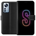 Pikkukuva 1 / 3: Yhteensopiva Lompakkokotelo Xiaomi 12 Pro Neonkirjain S vaaleanpunaisen ja sinisen sävyissä tummaa taustaa vasten retrofuturistisessa designissa