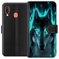 Miniatyrbillede 1 af 2: Kompatibel Tegnebogsetui til Samsung Galaxy A20e Ulve