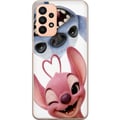 Miniatyrbilde 1 av 3: Kompatibelt Mobildeksel til Samsung Galaxy A23 Lekne Stitch og Angel i nærbilde med store latterutbrudd og hjerteformede detaljer som skaper en sjarm