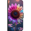 Miniatyrbild 2 av 2: Kompatibelt Plånboksfodral till Samsung Galaxy A20s Skimrande iriserande blomma i rosa lila och guld mot mjuk bokeh och ljusglitter