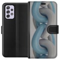 Miniatyrbillede 1 af 3: Kompatibel Tegnebogsetui til Samsung Galaxy A52s 5G Blåt kædedesign i metallisk tone, moderne industriel stil med dybde og en tredimensionel følelse
