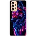 Miniatyrbilde 1 av 3: Kompatibelt Mobildeksel til Samsung Galaxy A53 5G Neonbelyst ulv i blått og rosa lys med futuristisk cyberpunkfølelse