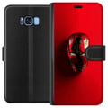 Miniatyrbilde 1 av 3: Kompatibelt Lommeboketui til Samsung Galaxy S8 Iron Man Marvel hjelm plakat Avengers Tony Stark maske rød superhelt retro tegneserieillustrasjon desi