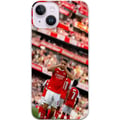 Pikkukuva 1 / 3: Yhteensopiva Puhelinkuori Apple iPhone 14 Plus Arsenal-kuvitus – Martin Ødegaard jalkapallopaidassa, maalijuhlan design