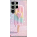 Miniatyrbild 1 av 3: Kompatibelt Mobilskal till Samsung Galaxy S23 Ultra Pastellglass med hjärta söt design med smältande färger och glitter för sommar och candy stil