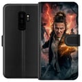 Miniatyrbillede 1 af 3: Kompatibel Tegnebogsetui til Samsung Galaxy S9+ Fantasyportræt af ung kvinde med lynenergi, mørk baggrund, dramatisk actionillustration