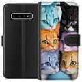Miniatyrbilde 1 av 3: Kompatibelt Lommeboketui til Samsung Galaxy S10+ Fargerike Katter