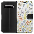 Miniatyrbillede 1 af 3: Kompatibel Tegnebogsetui til Samsung Galaxy S10+ Sommerblomster