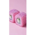 Miniatyrbild 4 av 4: Kompatibelt Plånboksfodral till Apple iPhone 13 Pro Sushi poster rosa glitter kawaii Japanese food roll rice fish aesthetic mat design cute Japan art