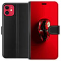 Miniatyrbilde 1 av 3: Kompatibelt Lommeboketui til Apple iPhone 11 Iron Man Marvel hjelm plakat Avengers Tony Stark maske rød superhelt retro tegneserieillustrasjon design