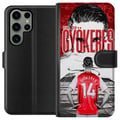 Miniatyrbild 1 av 3: Kompatibelt Plånboksfodral till Samsung Galaxy S23 Ultra Viktor Gyökeres Arsenal illustration – Fotbollskonst med tröja nummer 14