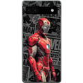 Pikkukuva 1 / 3: Yhteensopiva Puhelinkuori Google Pixel 6a Iron Man -kuvitus punaisessa haarniskassa sarjakuvataustalla, vaikuttava aihe elokuvafaneille