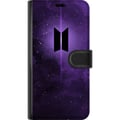 Miniatyrbillede 3 af 3: Kompatibel Tegnebogsetui til Huawei P30 Pro BTS kpop-logo lilla galakse plakat rumdesign koreansk band ARMY-symbol stjernehimmel musik fan art
