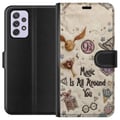 Miniatyrbillede 1 af 3: Kompatibel Tegnebogsetui til Samsung Galaxy A52s 5G Broderet magisk illustration med symboler, citater og fantasiverden i drømmende eventyrstil