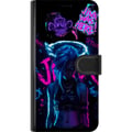 Miniatyrbilde 3 av 3: Kompatibelt Lommeboketui til Samsung Galaxy A52s 5G Arcane Jinx plakat League of Legends LoL graffiti neon anime Netflix spillkarakter fanartdesign