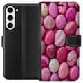 Pikkukuva 1 / 3: Yhteensopiva Lompakkokotelo Samsung Galaxy S23+ Vaaleanpunaiset marmorikivet ylellinen pastellikuvio kiiltävällä pinnalla täydellinen moderniin ja ty