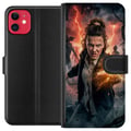 Pikkukuva 1 / 3: Yhteensopiva Lompakkokotelo Apple iPhone 11 Fantasiamuotokuva nuoresta naisesta, jolla on salamaenergiaa, tumma tausta, dramaattinen toiminnallinen k