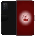 Miniatyrbilde 1 av 2: Kompatibelt Lommeboketui til Samsung Galaxy A03s Cherry Bow kirsebærdesign med sløyfe i romantisk retrostil, rød farge og vintagefølelse
