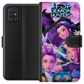 Miniatyrbillede 1 af 3: Kompatibel Tegnebogsetui til Samsung Galaxy A51 K-Pop Demon Hunters anime-inspireret futuristisk by med tre heltinder og lilla neonlys