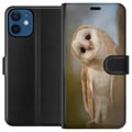 Pikkukuva 1 / 3: Yhteensopiva Lompakkokotelo Apple iPhone 12 mini Uggla Nyfiken Blick Fågelmotiv Skog Natur Grafiskt Design