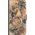 Miniatyrbilde 2 av 2: Kompatibelt Lommeboketui til Samsung Galaxy A03s Legenden om ilddragen, ildsprutende drage i japansk kunststil, vintageillustrasjon med templer og rø