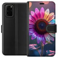 Miniatyrbilde 1 av 3: Kompatibelt Lommeboketui til Samsung Galaxy S20+ Skinnende iriserende blomst i rosa, lilla og gull mot myk bokeh og lysglitter