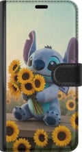 Pikkukuva 3 / 3: Yhteensopiva Lompakkokotelo Samsung Galaxy A32 5G Disney Stitch auringonkukkajuliste Lilo ja Stitch siniset alien-auringonkukat söpö kawaii-hahmo pel