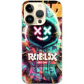 Miniatyrbillede 1 af 3: Kompatibel Mobilcover til Apple iPhone 14 Pro Neonfarvet Roblox-inspireret hoodiefigur med lysende effekter og energifyldt baggrund, kraftfuld gaming