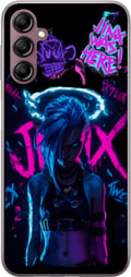 Miniatyrbild 1 av 3: Kompatibelt Mobilskal till Samsung Galaxy A14 5G Arcane Jinx poster League of Legends LoL graffiti neon anime Netflix gaming character fanart design