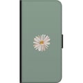 Miniatyrbilde 2 av 2: Kompatibelt Lommeboketui til Samsung Galaxy A03s Grønn Minimalblomst - stilren blomst på grønn bakgrunn