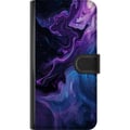 Pikkukuva 3 / 3: Yhteensopiva Lompakkokotelo Samsung Galaxy A33 5G Abstrakti, virtaava marmorikuvio lilan ja sinisen sävyissä, kosmisella tunnelmalla, pehmeillä muodo
