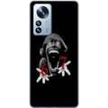 Miniatyrbild 1 av 3: Kompatibelt Mobilskal till Xiaomi 12 Pro 67 meme horror face black red – skräckinspirerad viral 6-7 design med stark kontrast och ikoniskt uttryck