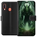 Pikkukuva 1 / 2: Yhteensopiva Lompakkokotelo Samsung Galaxy A20e Metsä Hirviö Fantasia Olento Tumma