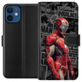Pikkukuva 1 / 3: Yhteensopiva Lompakkokotelo Apple iPhone 12 mini Iron Man -kuvitus punaisessa haarniskassa sarjakuvataustalla, vaikuttava aihe elokuvafaneille