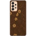Pikkukuva 1 / 3: Yhteensopiva Puhelinkuori Samsung Galaxy A33 5G Retro kukkakuvio ruskea tausta kukat vintage 70-luvun tyyli boheemi tapettisuunnittelu painatus