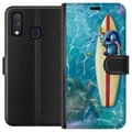 Miniatyrbild 1 av 3: Kompatibelt Plånboksfodral till Samsung Galaxy A40 Stitch som vilar på surfbräda i turkost vatten i somrig stil