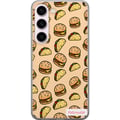 Pikkukuva 1 / 3: Yhteensopiva Puhelinkuori Samsung Galaxy S23 Värikäs sarjakuvamainen design hampurilaisilla, tacoilla, sulatetulla juustolla, salaatilla, rapeilla ku
