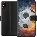 Miniatyrbillede 1 af 3: Kompatibel Tegnebogsetui til Apple iPhone X Fodbold Ild